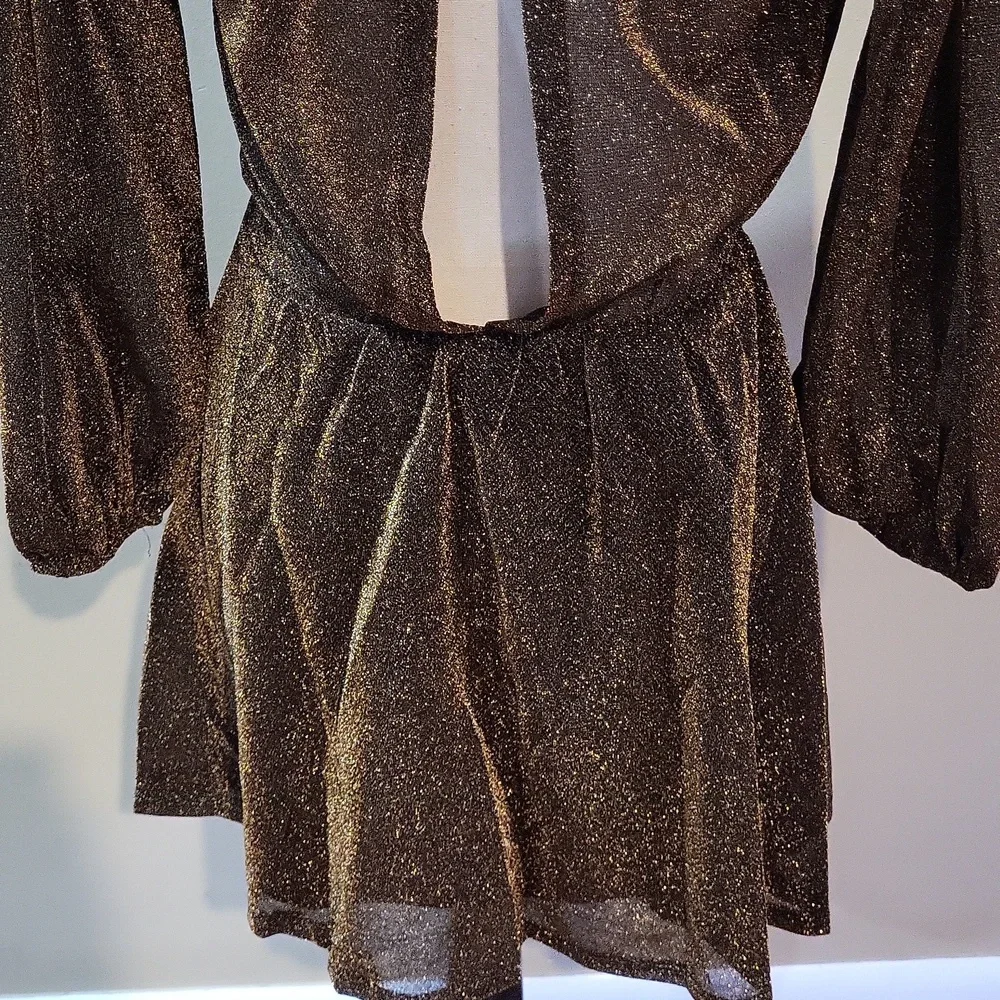 SHEIN Brown Bishop Sleeve Sundress for Cocktail - Picture 11 of 15